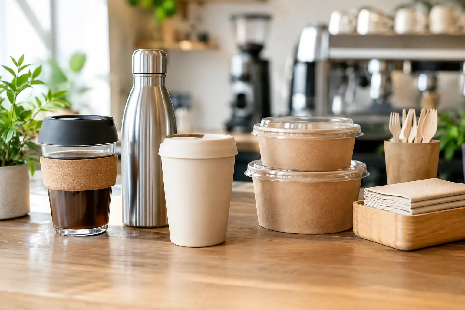 Alternativas al plástico para cafeterías con menos residuo
