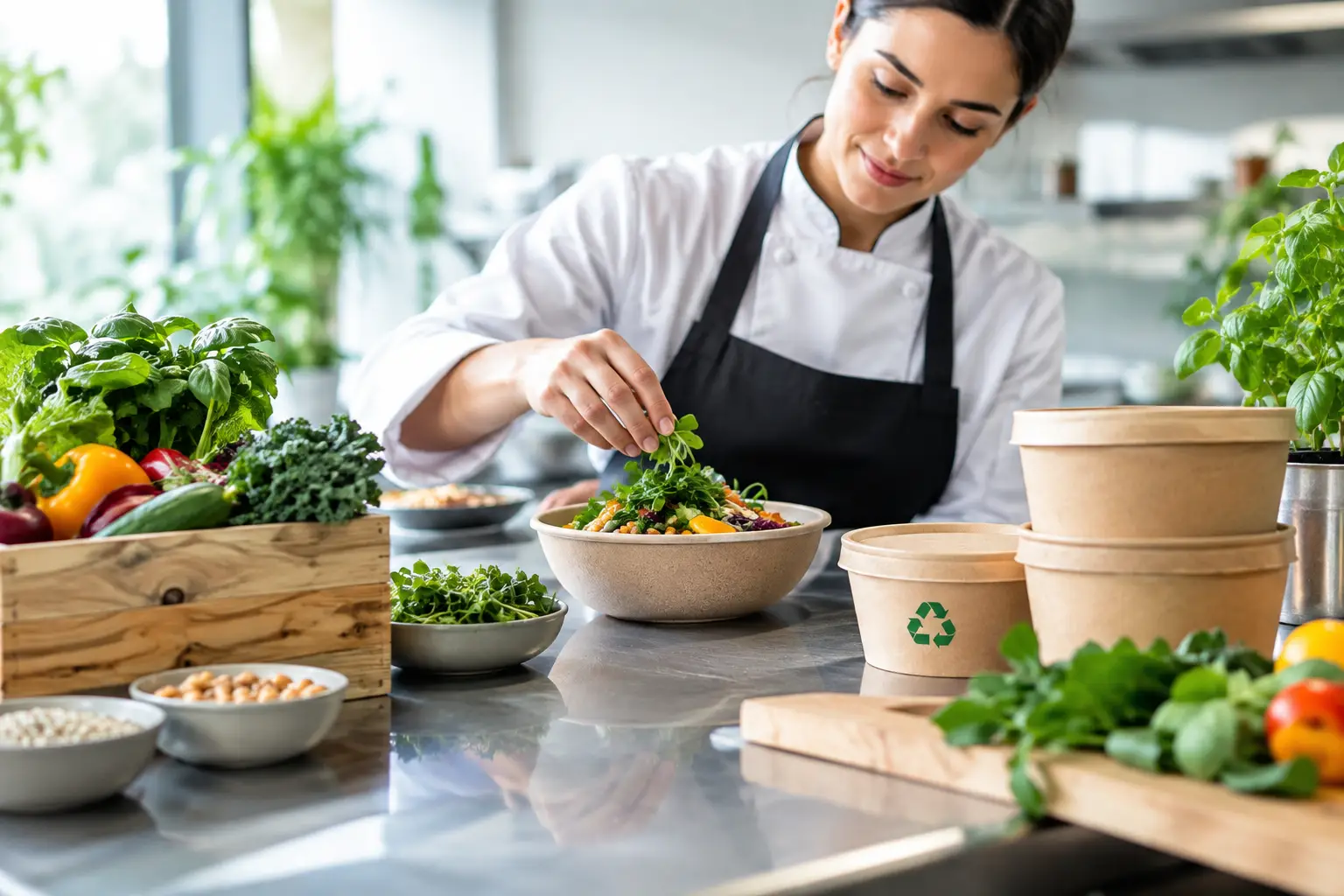 Operación foodservice sostenible que se come