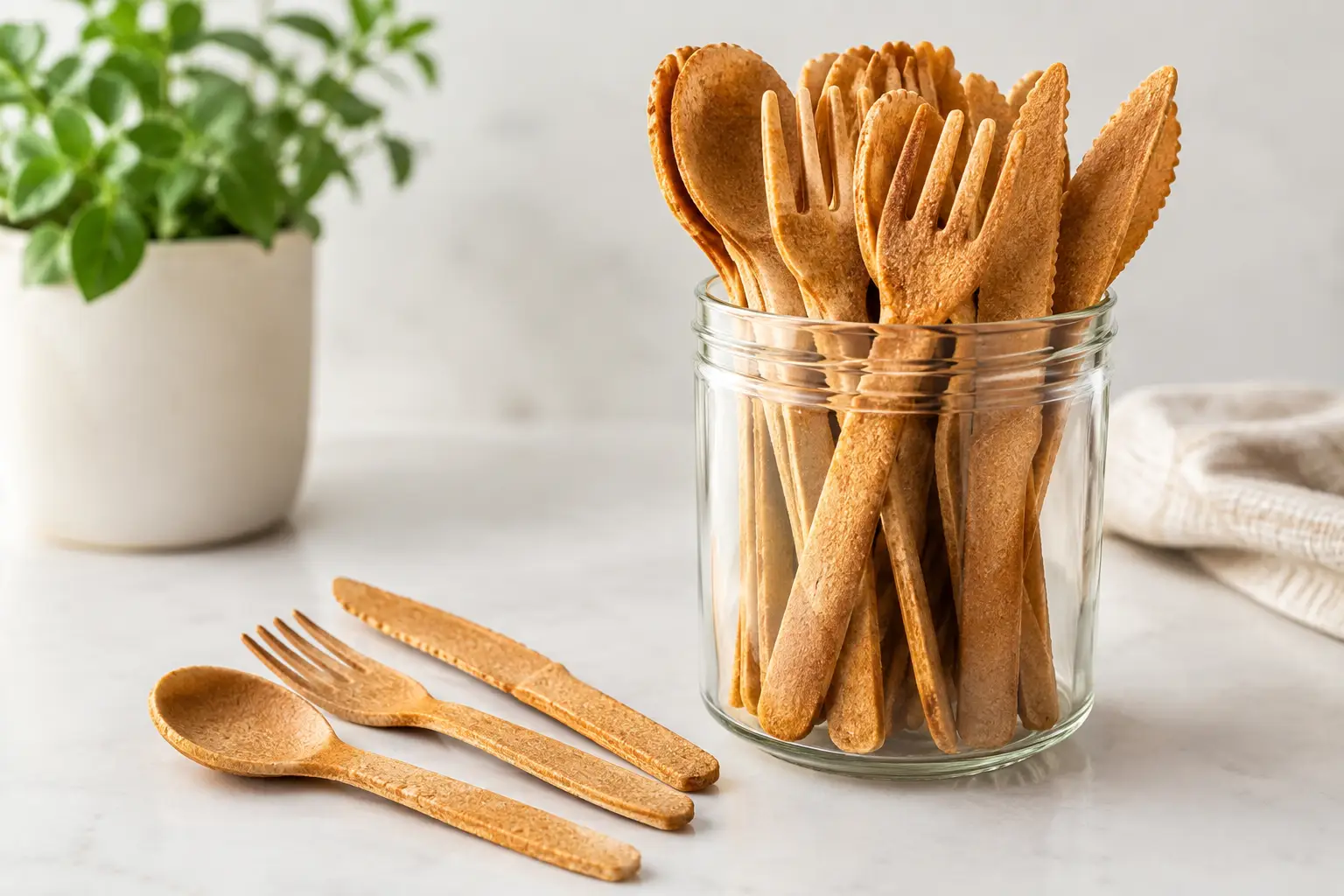 Cómo almacenar cubiertos comestibles con crunch